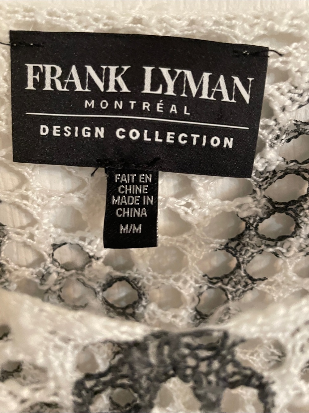 🩴✨ FRANK LYMAN Open Knit Graphic Sweater Size M - Picture 2 of 7